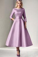 Load image into Gallery viewer, Martini Satin Tea Length A Line Mother of the Bride Dress
