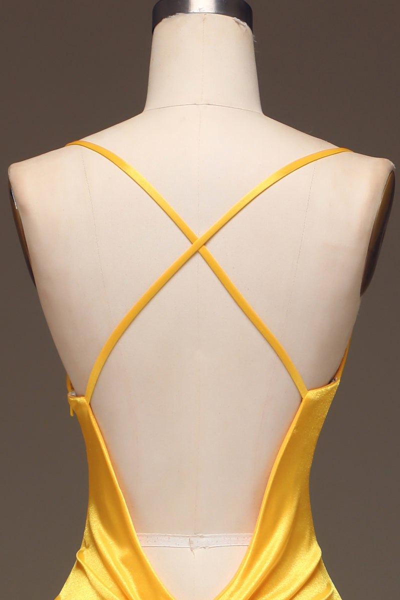 Load image into Gallery viewer, Bright Yellow Mermaid Long Prom Dress