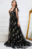 Load image into Gallery viewer, A-Line Grey Blue Princess Prom Dress With Embroidery