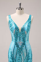 Load image into Gallery viewer, Fuchsia Bodycon V-Neck Short Homecoming Dress with Sequins