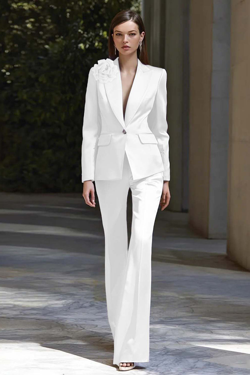 Load image into Gallery viewer, 2 Piece Lilac Satin Floral Peak Lapel Business Suits