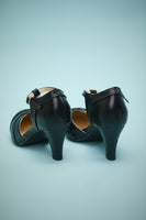 Load image into Gallery viewer, Black Leather Pointy Heels