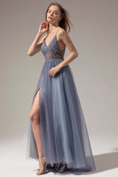 Load image into Gallery viewer, Spaghetti Straps Long Prom Dress With Slit
