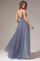 Load image into Gallery viewer, Spaghetti Straps Long Prom Dress With Slit