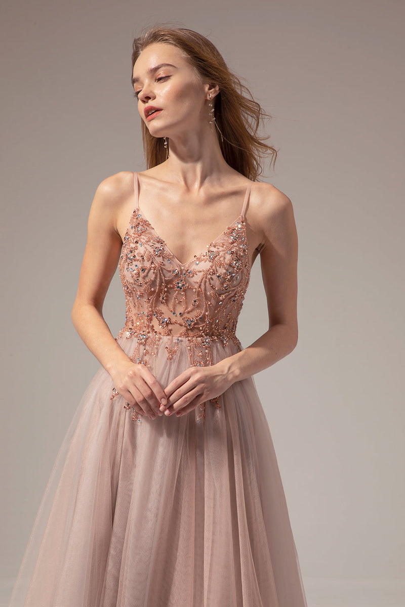 Load image into Gallery viewer, Spaghetti Straps Long Prom Dress With Slit