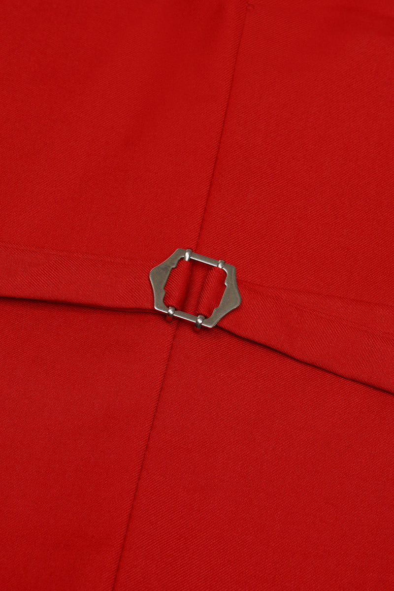 Load image into Gallery viewer, Red Single Breasted Shawl Lapel Men's Suit Vest