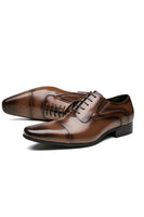 Load image into Gallery viewer, Black Lace-Up Men's Leather Slip-On Formal Shoes