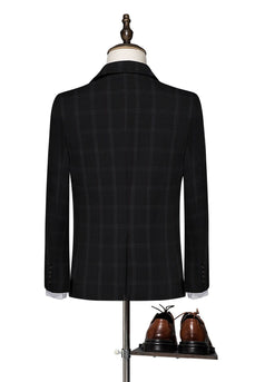 Black 3 Piece One Button Notch Lapel Men Suits