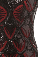 Load image into Gallery viewer, Red&Black 1920s Flapper Glitter Dresses
