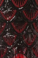 Load image into Gallery viewer, Red&Black 1920s Flapper Glitter Dresses