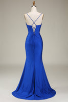 Load image into Gallery viewer, Satin Spaghetti Straps Lilac Prom Dress with Corset