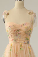 Load image into Gallery viewer, Black Embroidery Long Prom Dress
