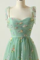 Load image into Gallery viewer, Black Embroidery Long Prom Dress