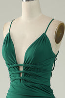 Load image into Gallery viewer, Mermaid Spaghetti Straps Royal Blue Plus Size Prom Dress with Criss Cross Back