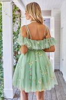 Load image into Gallery viewer, Lavender Corset A-Line Embroidered Tulle Short Homecoming Dress
