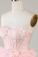 Load image into Gallery viewer, Cute A-Line Sweetheart Blue Corset Short Homecoming Dress with Ruffles