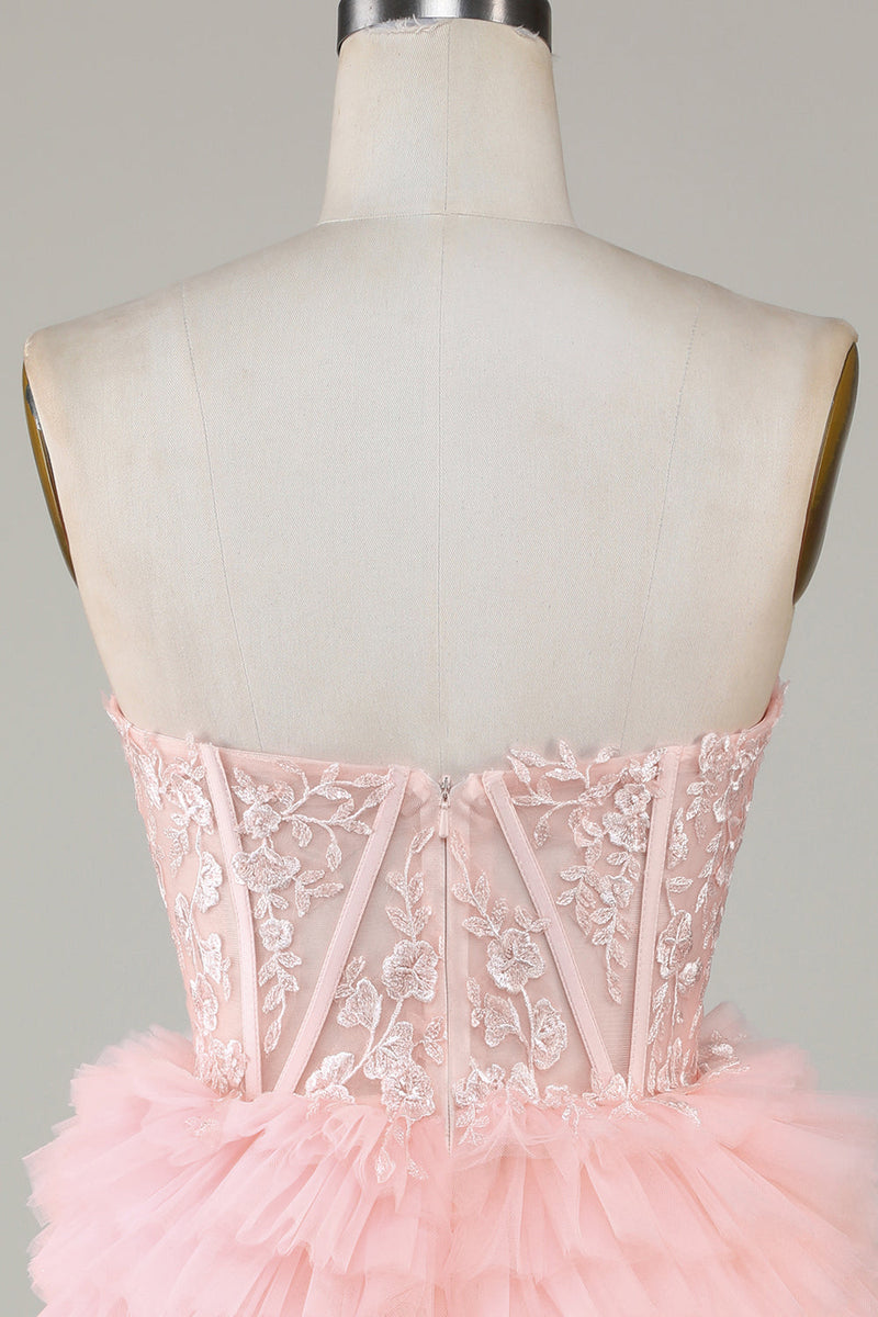 Load image into Gallery viewer, Cute A-Line Sweetheart Blue Corset Short Homecoming Dress with Ruffles