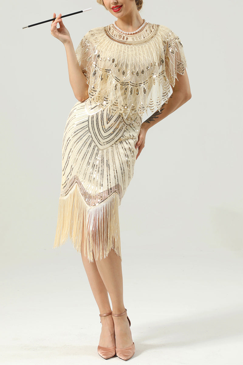 Load image into Gallery viewer, Gatsby Glitter Fringe 1920s Dress with Tassel