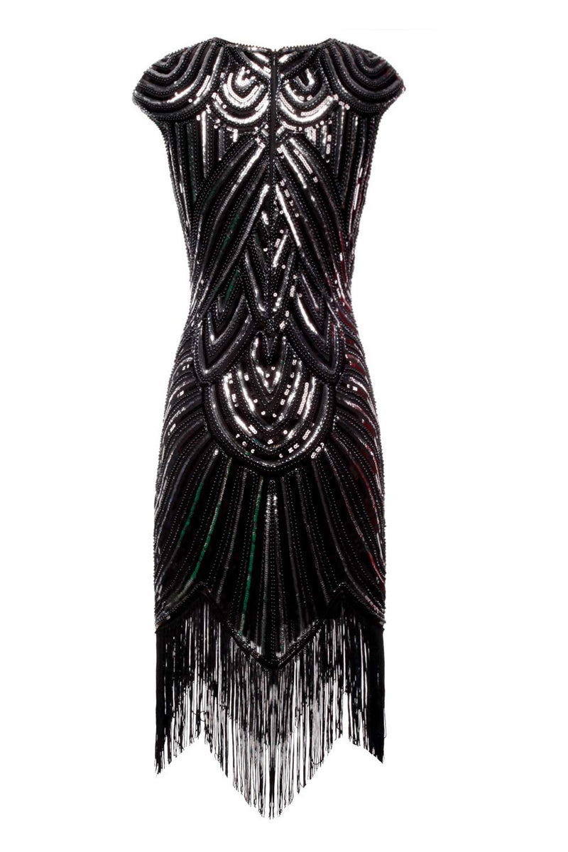 Load image into Gallery viewer, Gatsby Glitter Fringe 1920s Dress with Tassel
