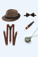 Load image into Gallery viewer, Grey 1920s Accessories Set for Men