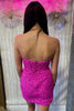 Load image into Gallery viewer, Sparkly Fuchsia Strapless Bodycon Homecoming Dress with Sequins