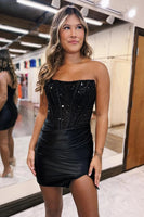 Load image into Gallery viewer, Off The Shoulder Fuchsia Corset Homecoming Dress with Beading