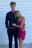 Load image into Gallery viewer, Sparkly Fuchsia Sweetheart Bodycon Homecoming Dress with Slit