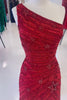 Load image into Gallery viewer, Sequins One Shoulder Black Short Homecoming Dress With Stars