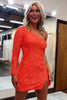 Load image into Gallery viewer, Sexy Glitter One-Shoulder Sequins Homecoming Dress Party Dress