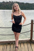 Load image into Gallery viewer, Sparkly Light Blue Spaghetti Straps Corset Homecoming Dress with Lace