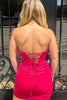Load image into Gallery viewer, Sparkly Hot Pink Bodycon Corset Short Homecoming Dress with Beading