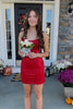 Load image into Gallery viewer, Sparkly Light Blue Spaghetti Straps Corset Homecoming Dress with Lace