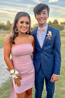 Load image into Gallery viewer, White Strapless Bodycon Homecoming Dress with Bow