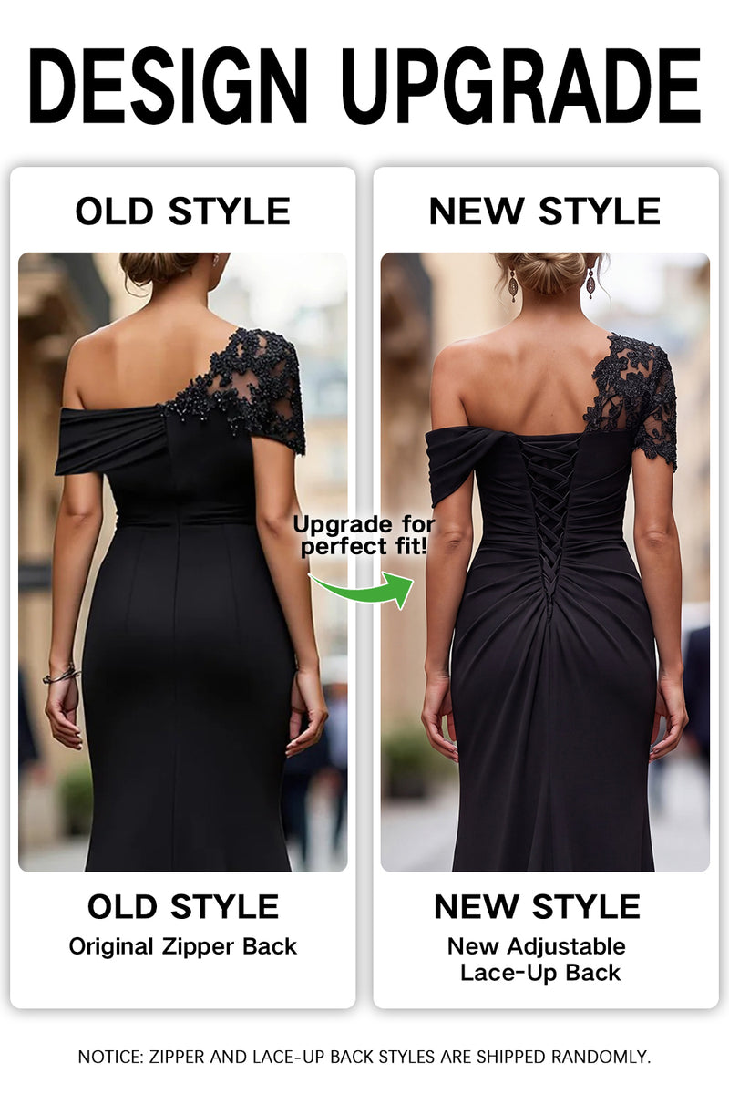 Load image into Gallery viewer, Plum Sheath One Shoulder Ruched Long Mother of the Bride Dress with Appliques