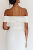 Load image into Gallery viewer, White Off The Shoulder Pleated Chiffon Long Graduation Dress