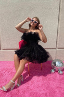 Load image into Gallery viewer, Blue A-Line Strapless Tulle Homecoming Dress with Ruffles