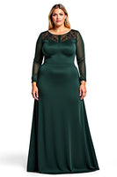 Load image into Gallery viewer, Elegant Dark Green A Line Satin Plus Size Long Mother of the Bride Dress