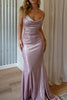 Load image into Gallery viewer, Glitter Pink Mermaid Halter Ruched Long Formal Dress