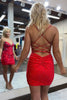 Load image into Gallery viewer, Royal Blue Spaghetti Straps Tight Homecoming Dress with Beading