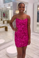 Load image into Gallery viewer, Sparkly Golden Strapless Tight Homecoming Dress with Sequins