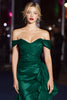 Load image into Gallery viewer, Dark Green Mermaid Off the Shoulder Long Formal Dress with Ruffles