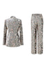 Load image into Gallery viewer, Sparkly Floral Grey Peak Lapel 2 Piece Women Prom Suits with Sequins