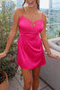 Load image into Gallery viewer, Sparkly Fuchsia Bodycon Satin Mini Dress with Lace