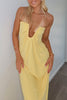 Load image into Gallery viewer, Yellow Strapless A Line Long Prom Dress