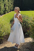 Load image into Gallery viewer, White A Line Scoop Neck Maxi Engagement Dress