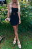 Load image into Gallery viewer, Black Strapless Tight Mini Dress with Belt