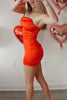 Load image into Gallery viewer, Red Satin Bodycon Ruched Strapless Mini Dress
