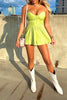 Load image into Gallery viewer, Green Spaghetti Straps A Line Mini Corset Dress