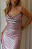 Load image into Gallery viewer, Glitter Pink Mermaid Halter Ruched Long Formal Dress