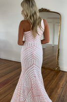 Load image into Gallery viewer, White One Shoulder Sequined Mermaid Prom Dress